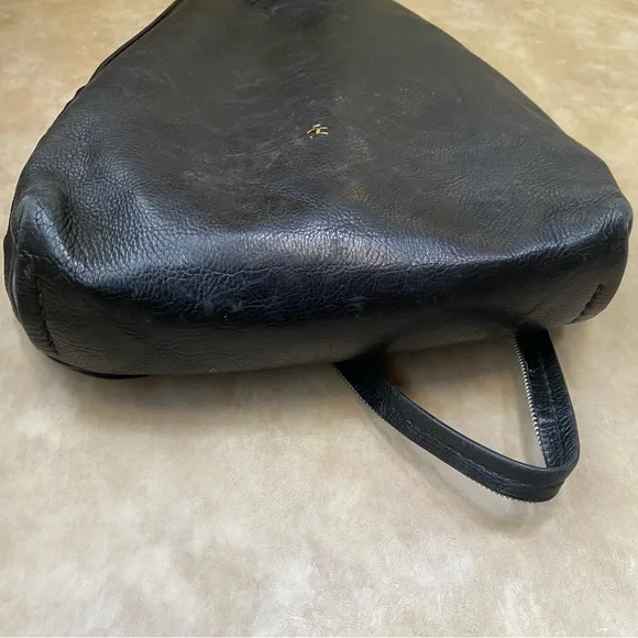 Henry Beguelin Buttery Black Leather Backpack Vintage Zipper Strap Unique Rare - Picture 3 of 9